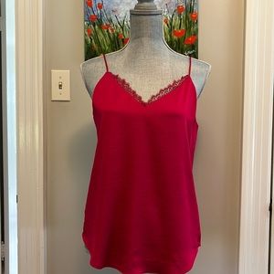 Express silk spaghetti strap top Pink/Rose. Small